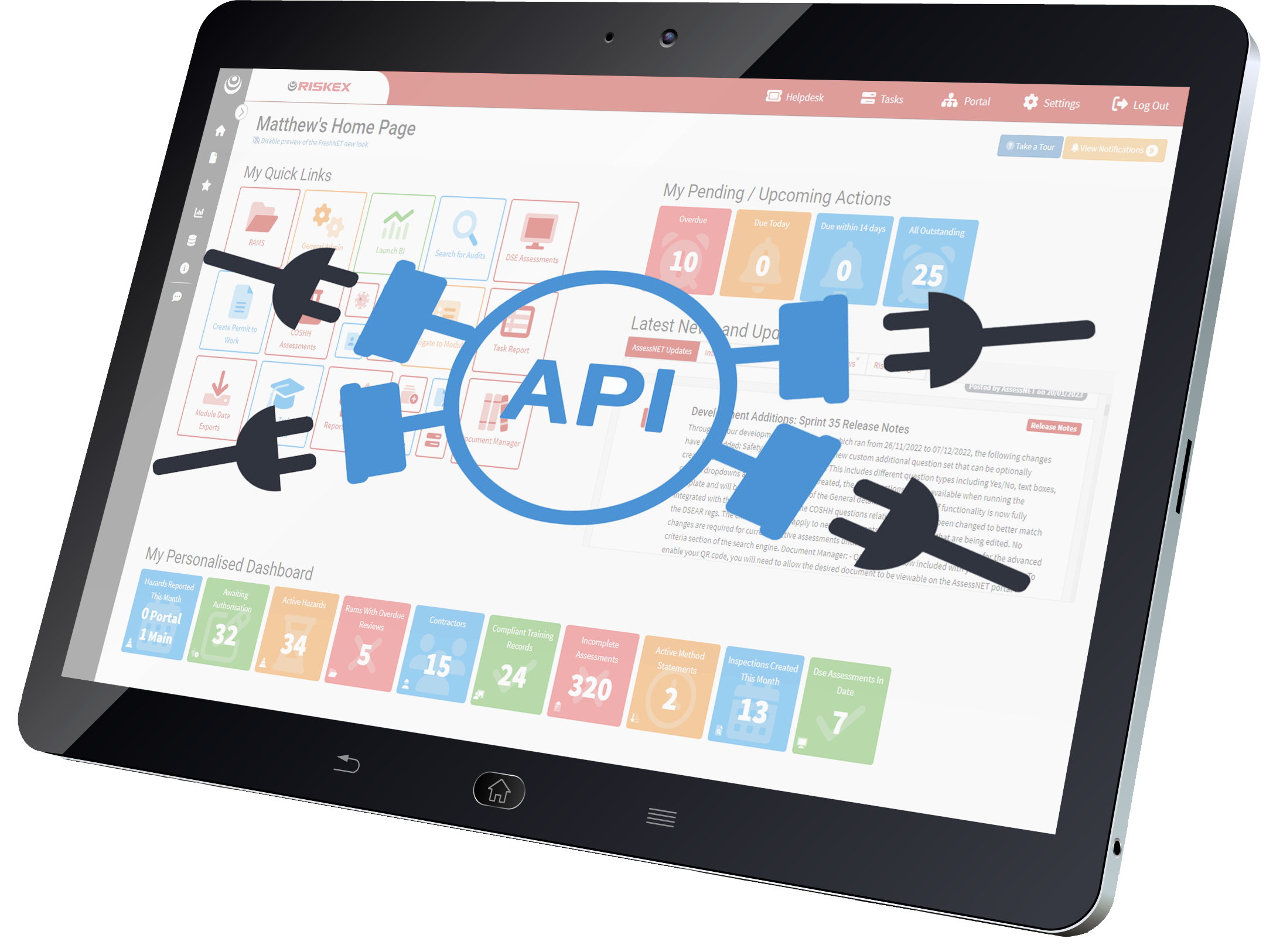 AssessNET API tablet