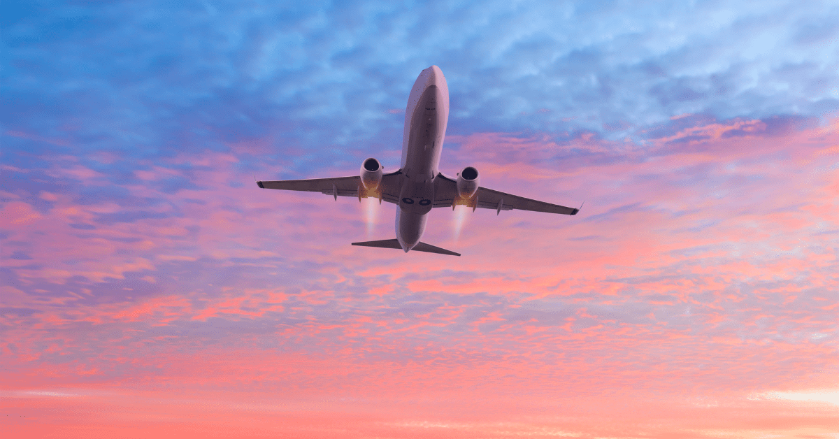 plane in sky turbulence