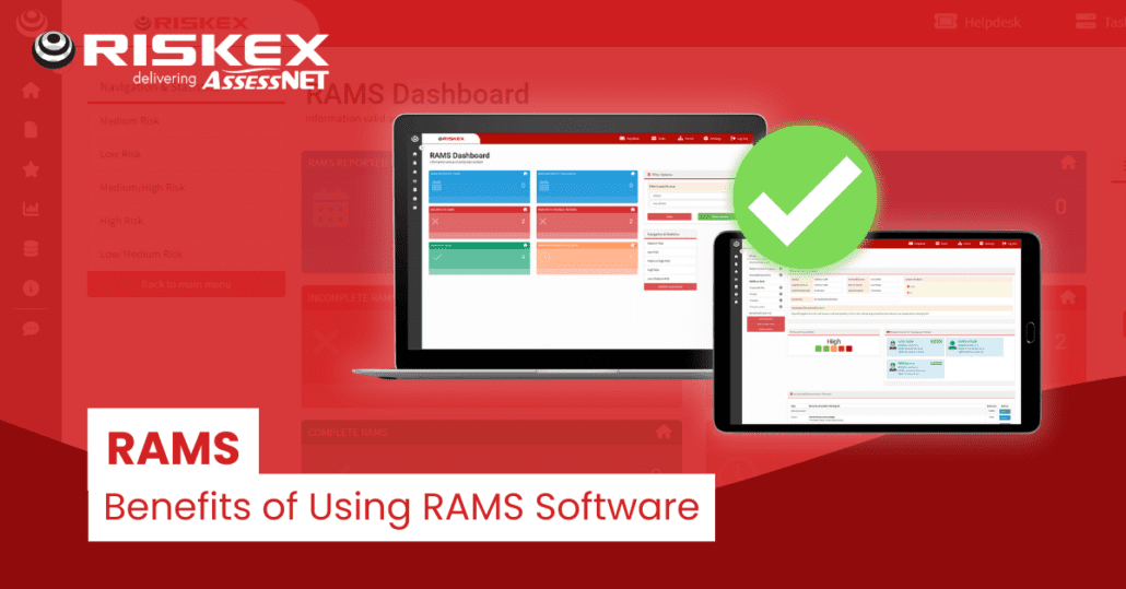 RAMS software cover showing AssessNET software on screens